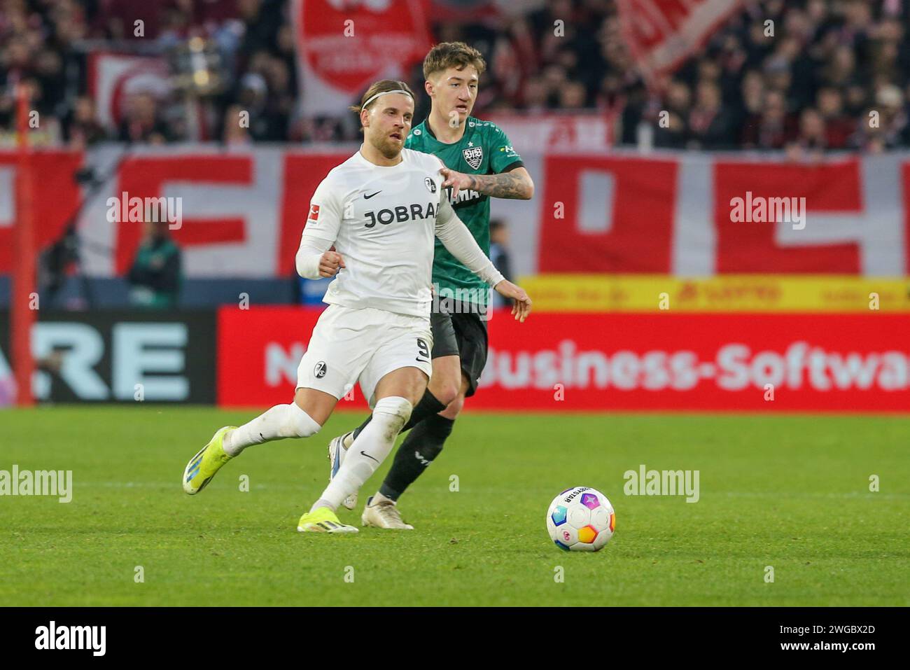 ©PHOTOPQR/VOIX DU NORD/Thierry Thorel ; 03/02/2024 ; Fribourg en Brisgau, le 3 fevrier 2024 - rencontre de la Bundesliga a l'Europa Park Stadion entre le SC Freiburg et le VfB Stuttgart, Holer Lucas - foto : Thierry Thorel / la Voix du Nord Freiburg im Breisgau, 3 febbraio 2024 - Bundesliga partita all'Europa Park Stadion tra SC Freiburg e VfB Stoccarda - Foto Stock