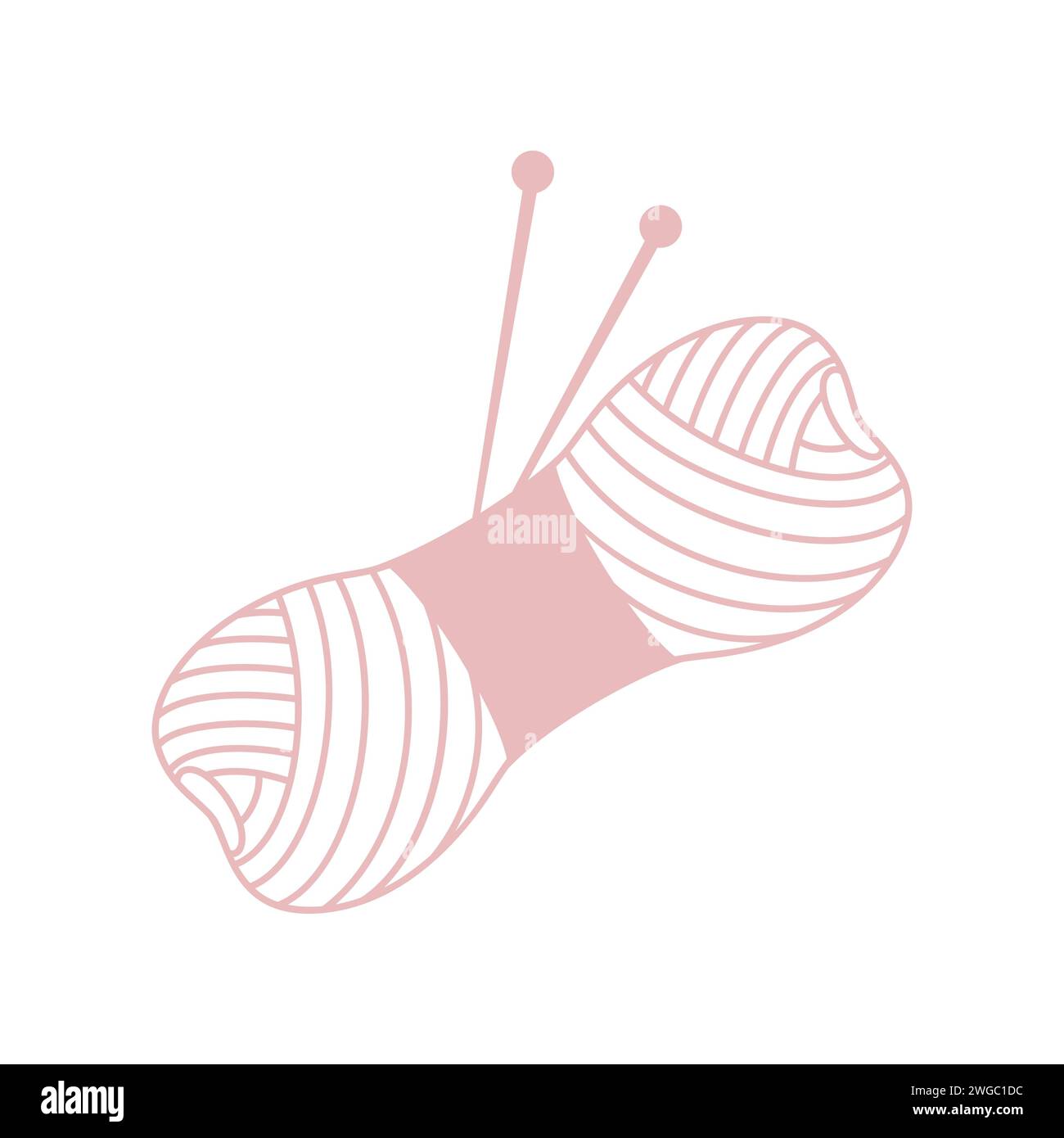 Illustrazione del vettore del filo con aghi per maglia Illustrazione Vettoriale