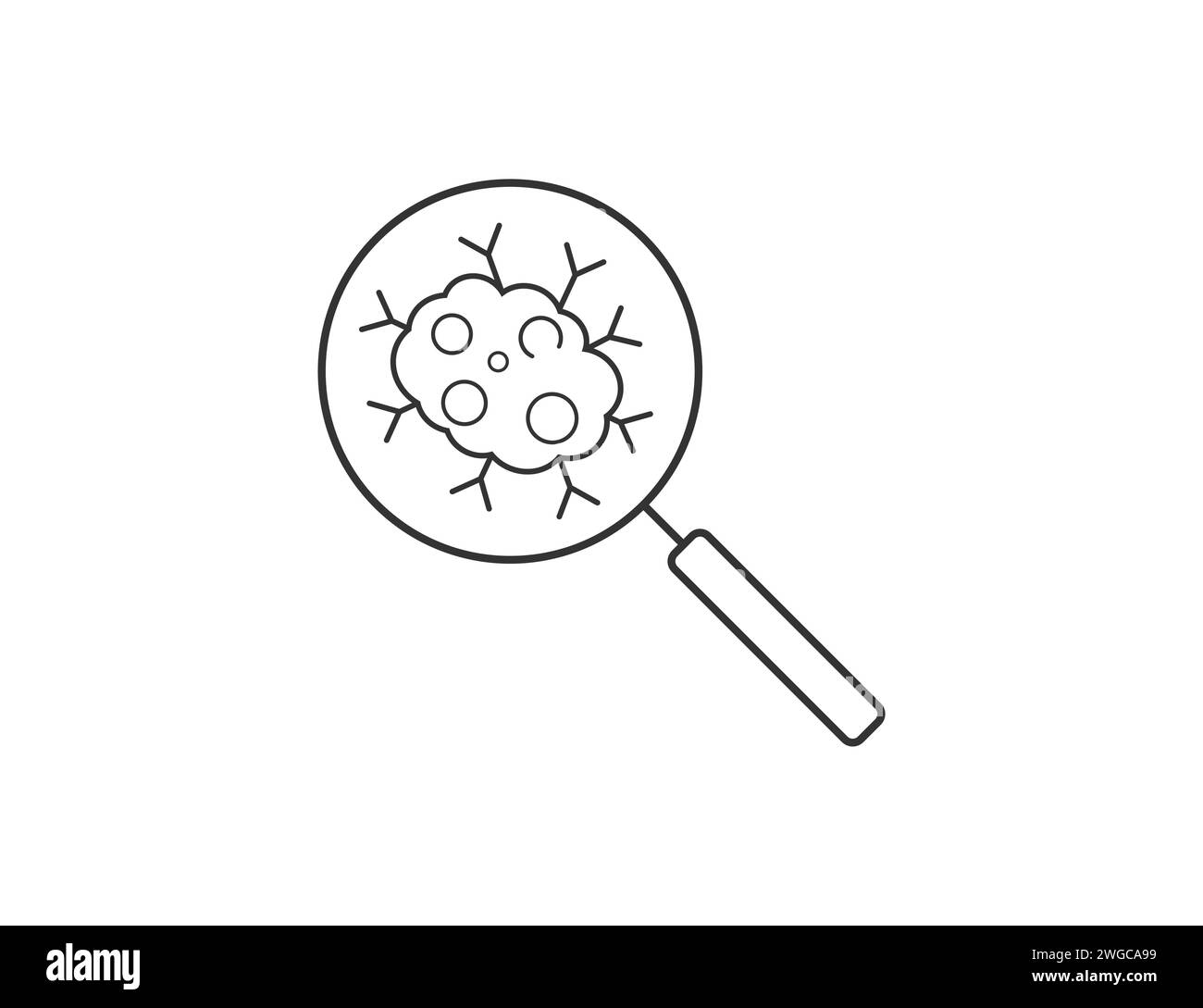 Icona della malattia del cancro tumorale. Illustrazione vettoriale. Illustrazione Vettoriale