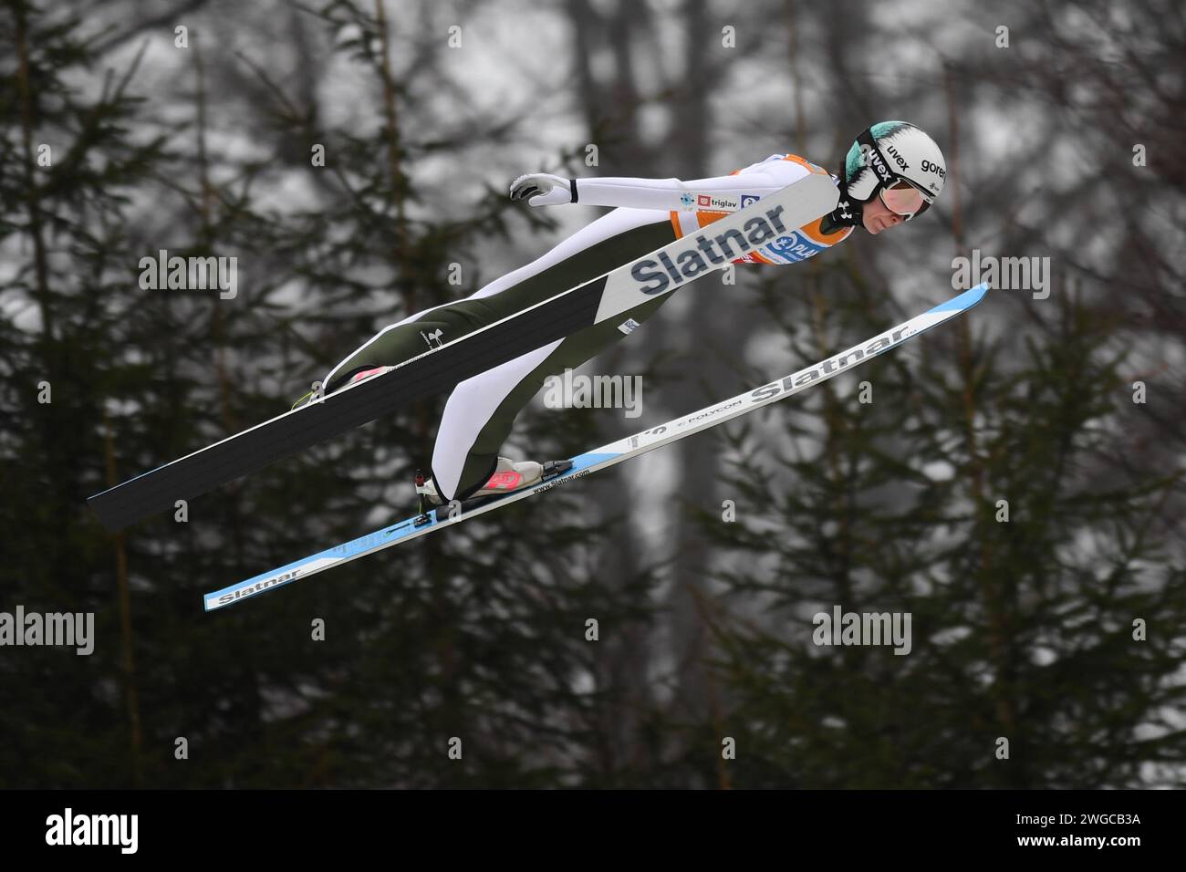 4 febbraio 2024, Assia, Willingen: Sci nordico, salto con gli sci: Coppa del mondo, grande collina, donne. Nika Prevc dalla Slovenia salta. Foto: Swen Pförtner/dpa Foto Stock