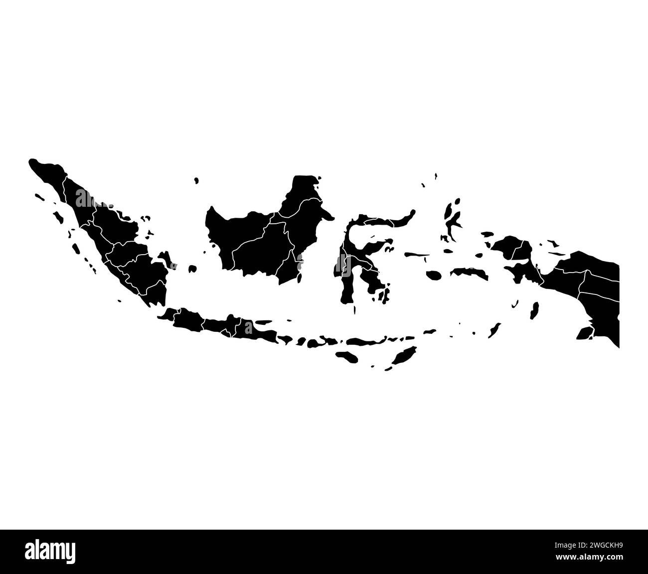 Indonesia forma della mappa dettagliata, simbolo icona del concetto grafico Web piatta illustrazione vettoriale . Illustrazione Vettoriale