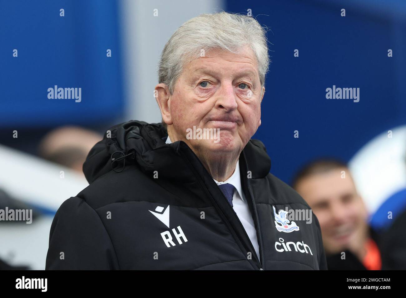 Roy Hodgson sul touchline come manager del Crystal Palace FC all'AMEX Stadium Foto Stock