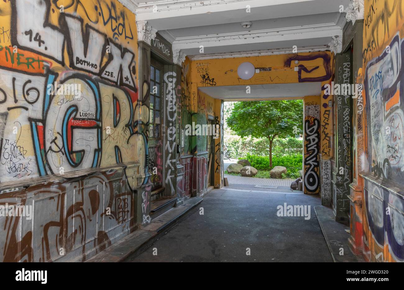 Norrebro è considerato uno dei quartieri più eccitanti di Copenaghen Foto Stock