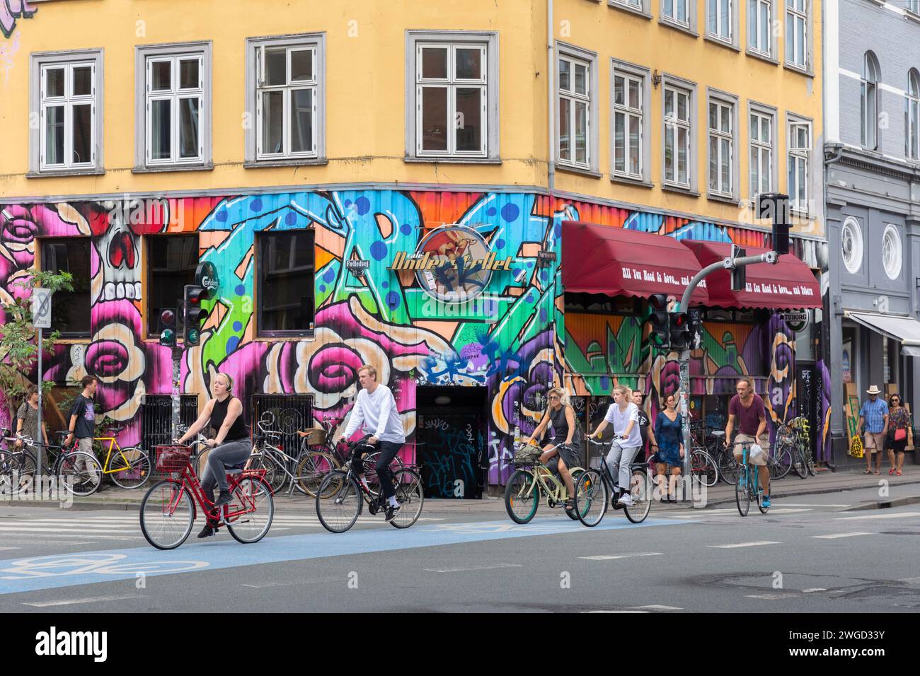 Norrebro è considerato uno dei quartieri più eccitanti di Copenaghen Foto Stock