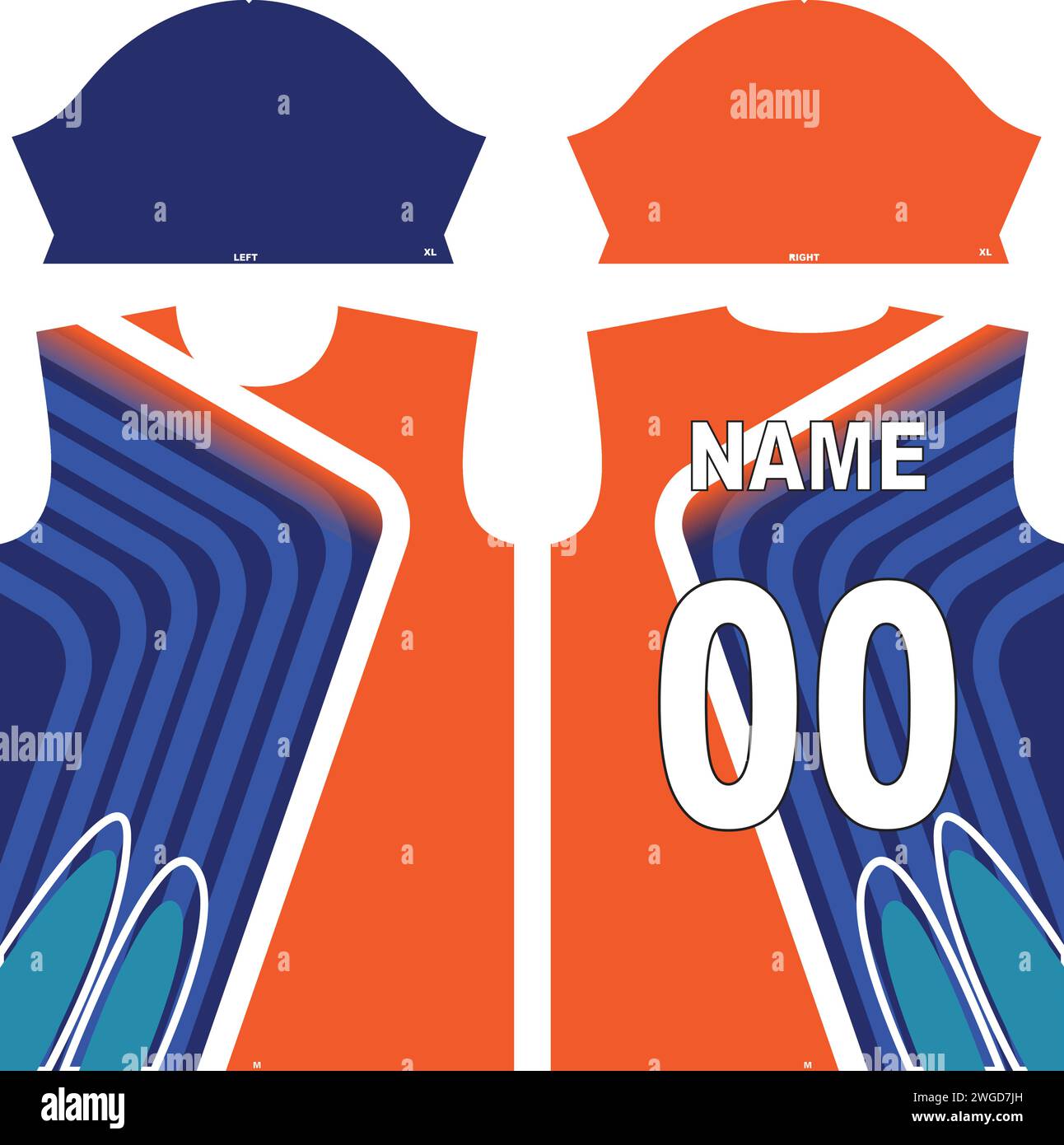 T-shirt e Jersey Design per Sublimation Print, Illustrazione Vettoriale