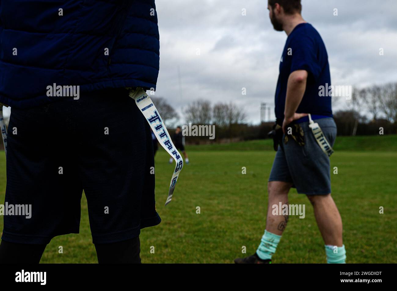 Allenamento domenicale dei Northants Titans - squadra di football americano dei Northants Titans. Foto Stock