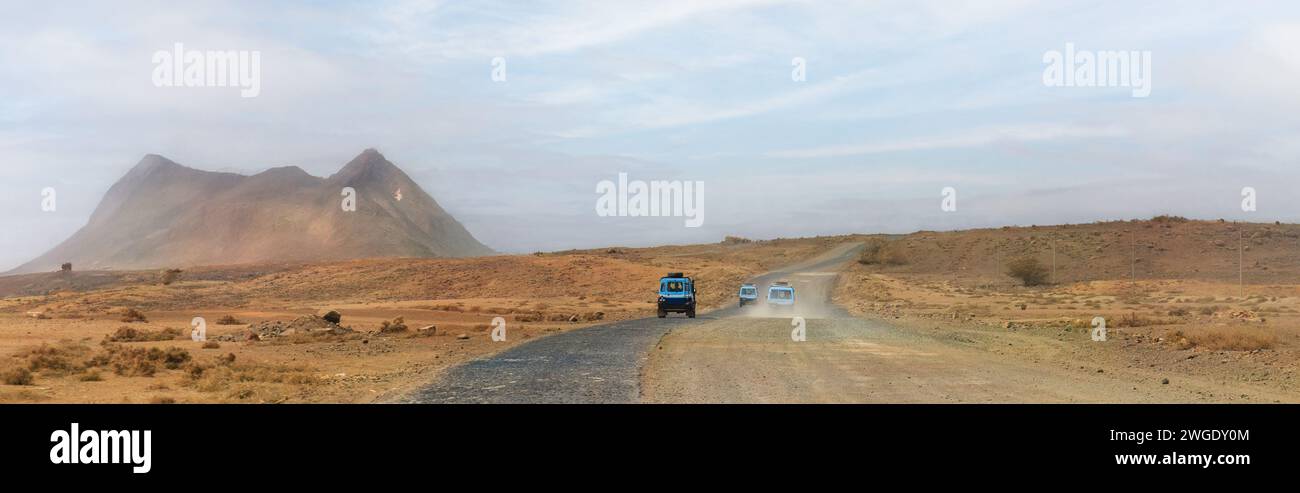 Avventura fuoristrada nel deserto. Boa Vista, Capo Verde. Foto di alta qualità Foto Stock