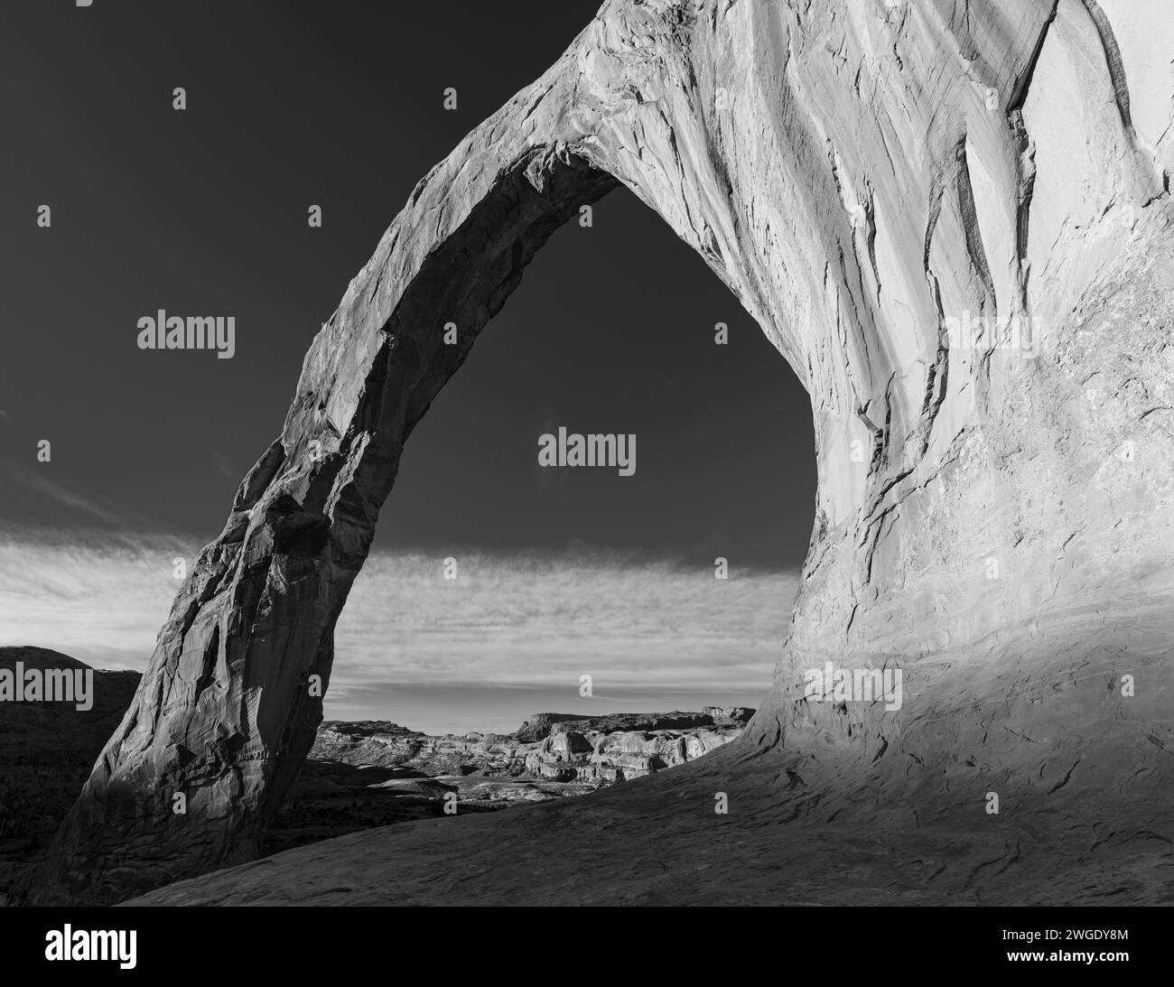 Corona Arch, un arco di arenaria naturale nella Grand County Utah. Foto Stock