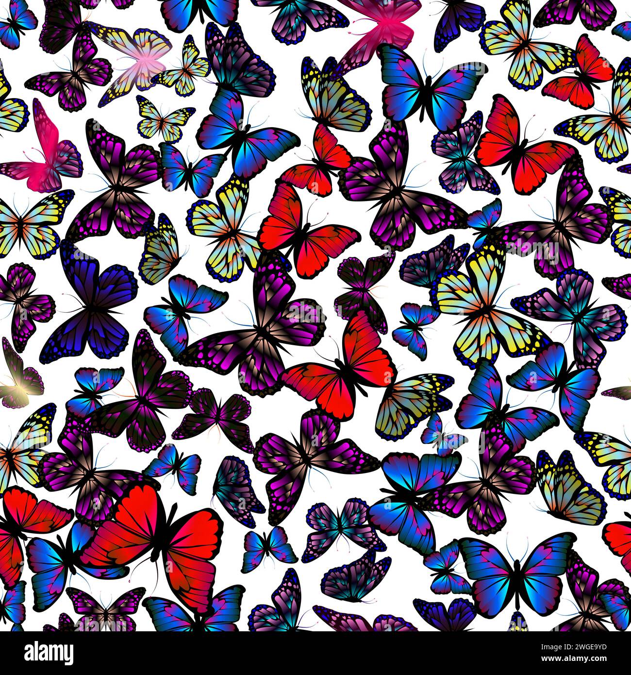 Modello di farfalle senza cuciture. disegno manuale. Non ai, illustrazione vettoriale Illustrazione Vettoriale