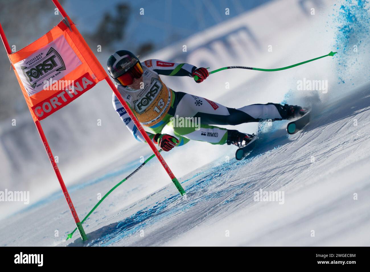 Cortina d’Ampezzo, Italia 27 gennaio 2024. STUHEC Ilka (Slo) gareggia nella Audi Fis Alpine Ski World Cup Women’s Downhill Race sull’Olympia Cou Foto Stock