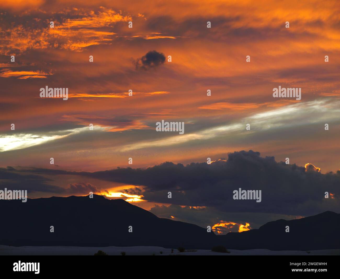 White Sands National Park al tramonto Foto Stock