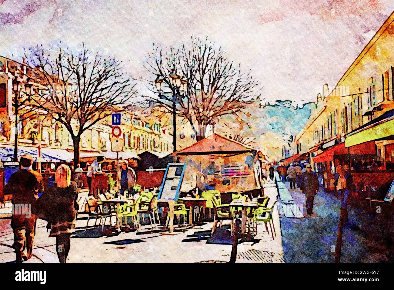 Marché aux Fleurs, Cours Saleya, Nizza, Francia. Foto Stock