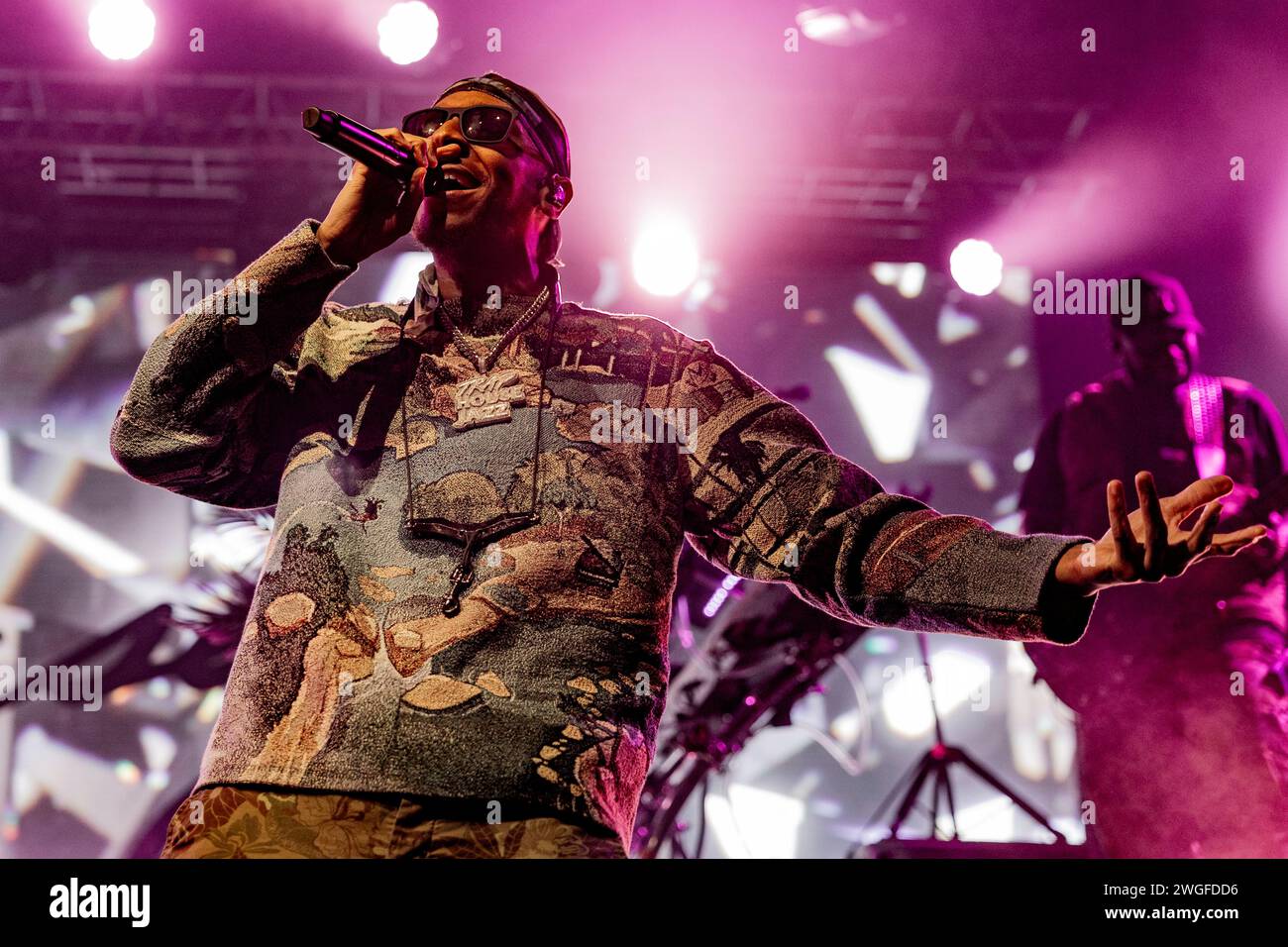 Italia 4 febbraio 2024 Masego - Micah Davis musicista e cantante giamaicano-americano - live al Fabrique Milano © Andrea Ripamonti / Alamy Foto Stock