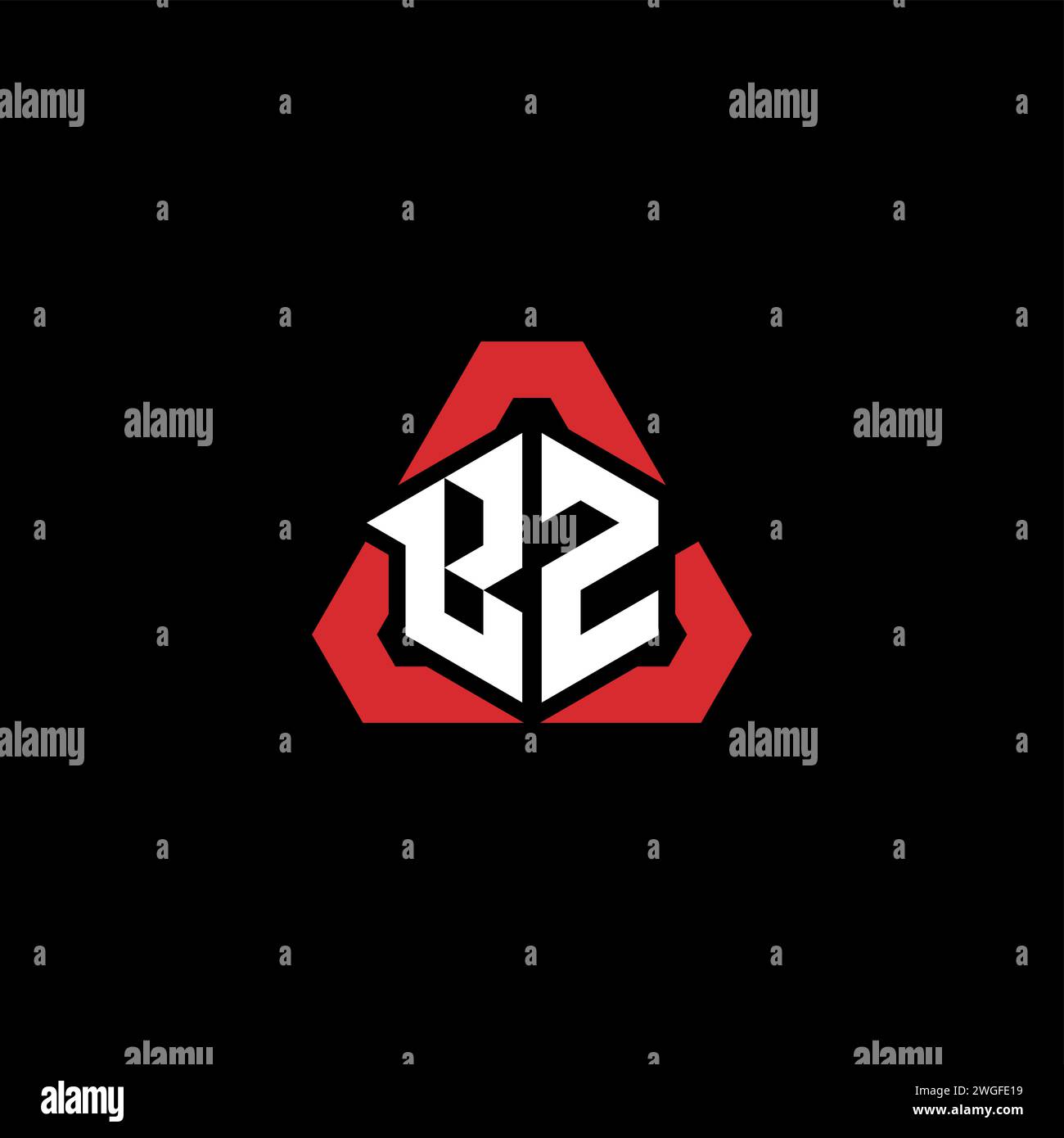 Logo iniziale BZ concetto moderno e futuristico per il logo esport o gaming Illustrazione Vettoriale