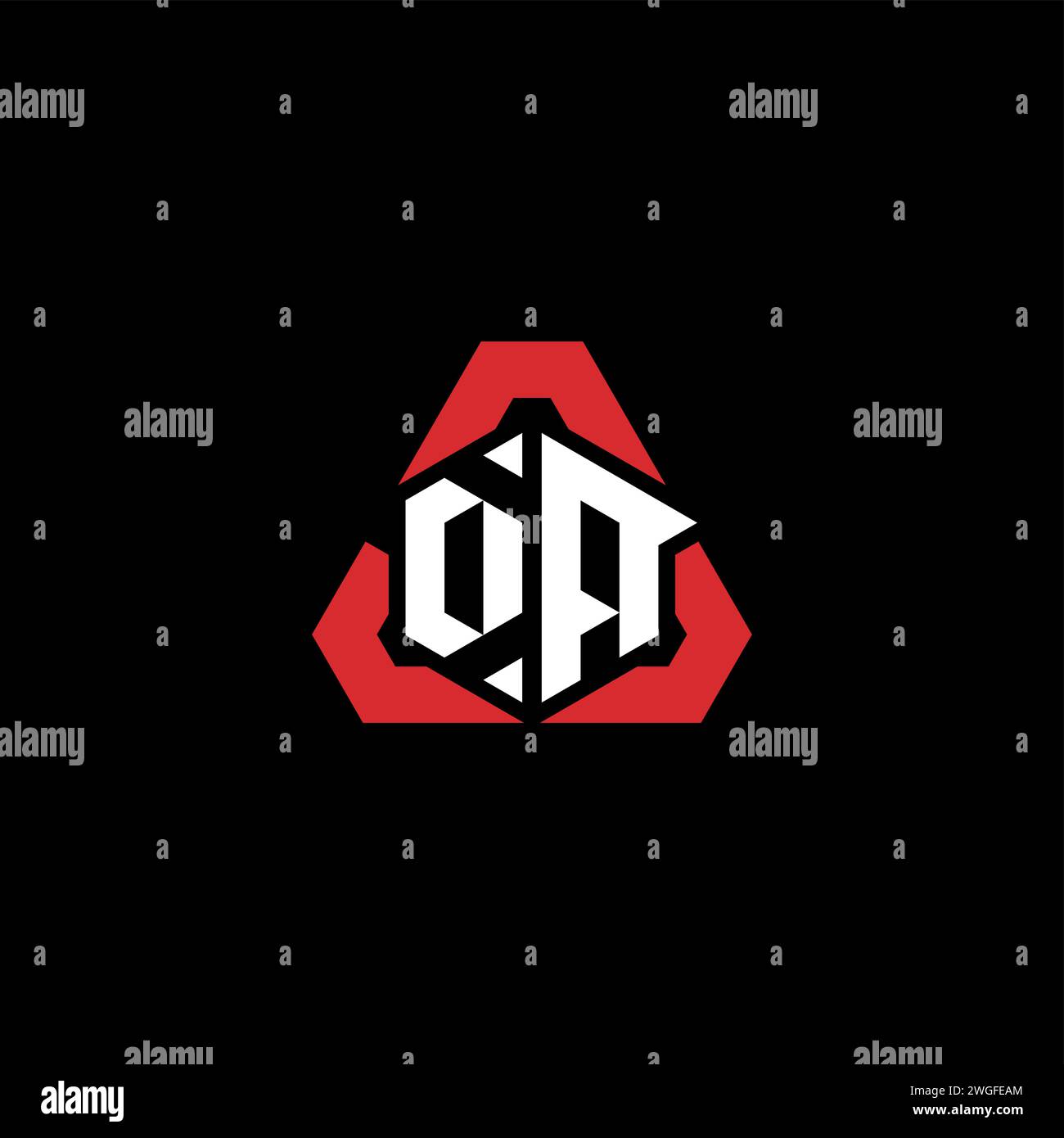 Logo iniziale DA concetto moderno e futuristico per il logo esport o gaming Illustrazione Vettoriale