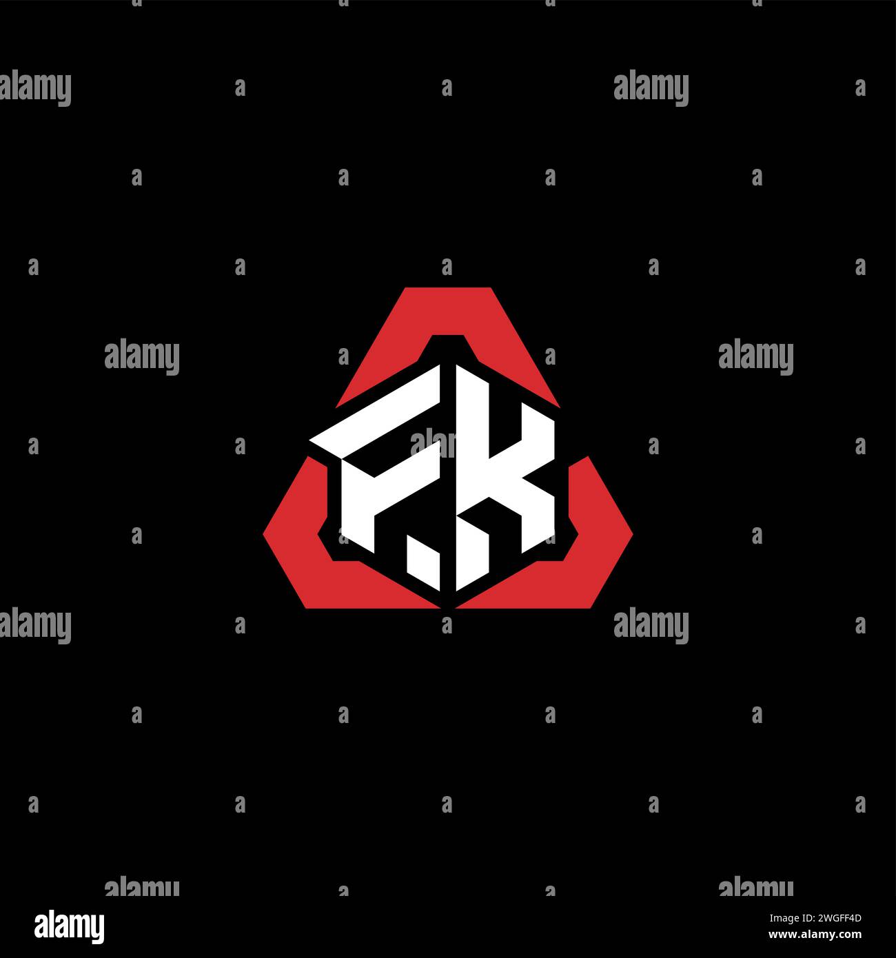 Logo iniziale FK concetto moderno e futuristico per il logo esport o gaming Illustrazione Vettoriale