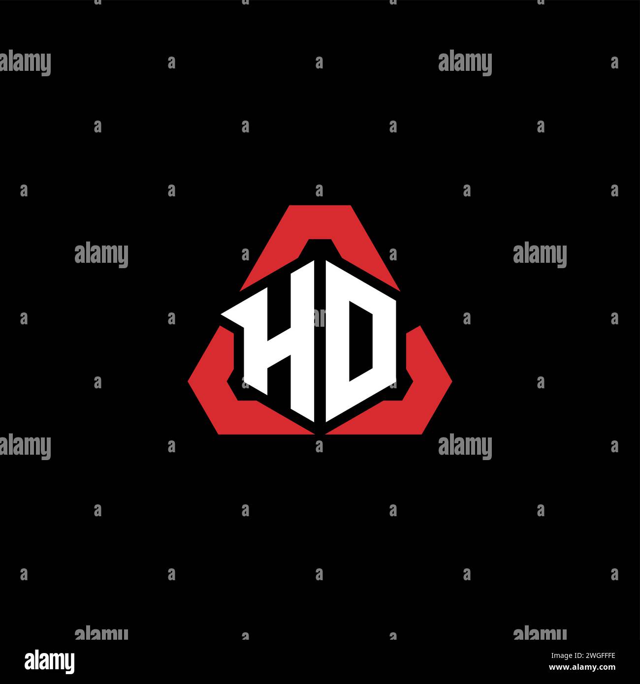 Logo iniziale HD concetto moderno e futuristico per il logo esport o gaming Illustrazione Vettoriale