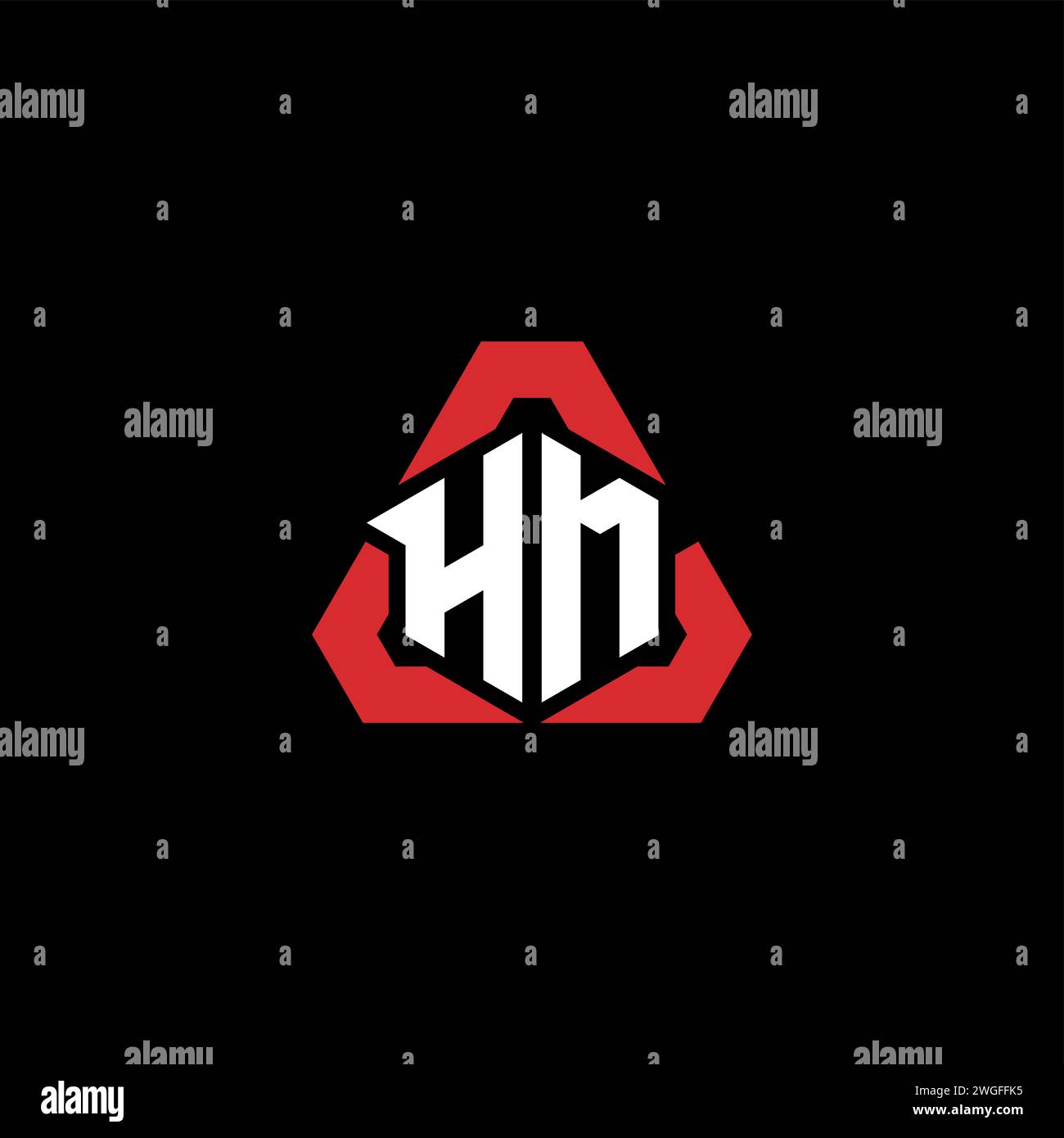 Logo iniziale HM concetto moderno e futuristico per il logo esport o gaming Illustrazione Vettoriale