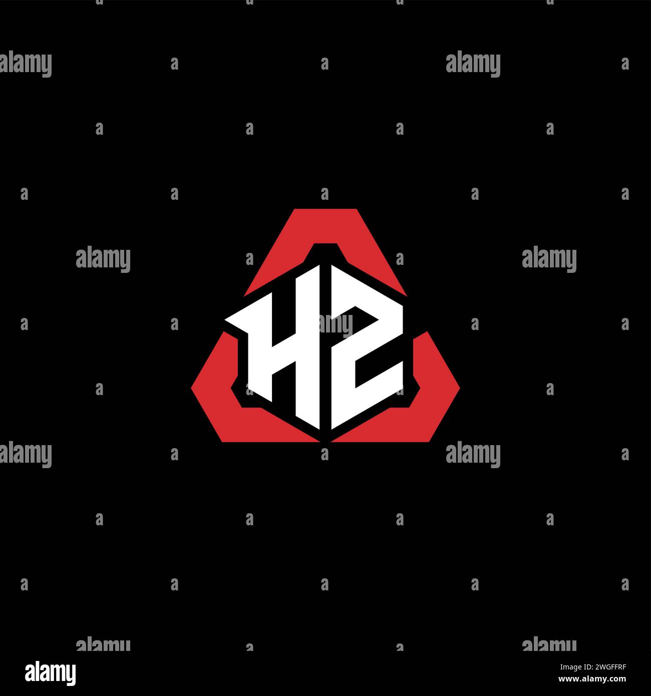 Logo iniziale HZ concetto moderno e futuristico per il logo esport o gaming Illustrazione Vettoriale