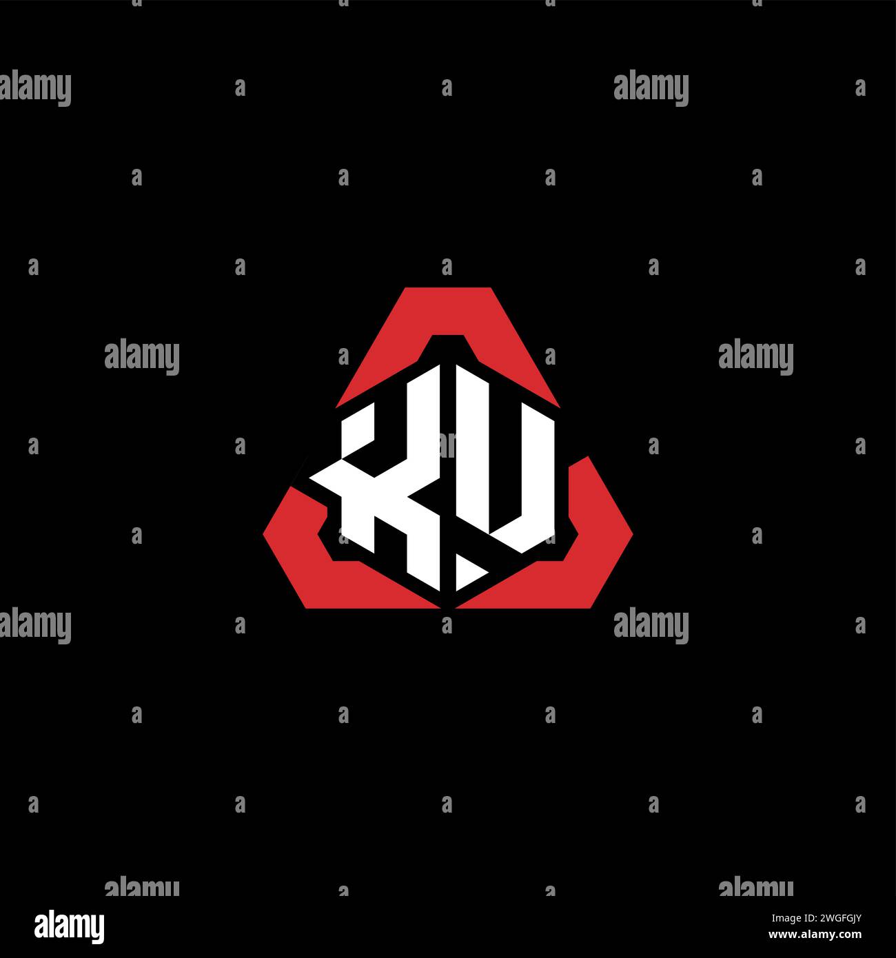 Logo iniziale KU concetto moderno e futuristico per il logo esport o gaming Illustrazione Vettoriale