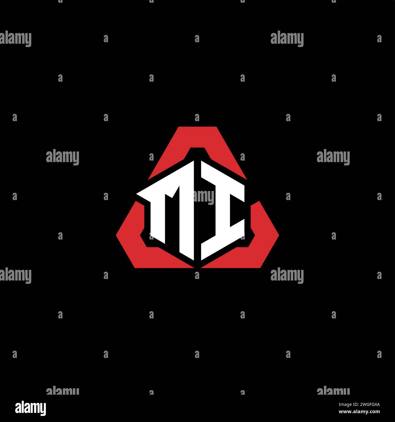Logo iniziale MI concetto moderno e futuristico per il logo esport o gaming Illustrazione Vettoriale