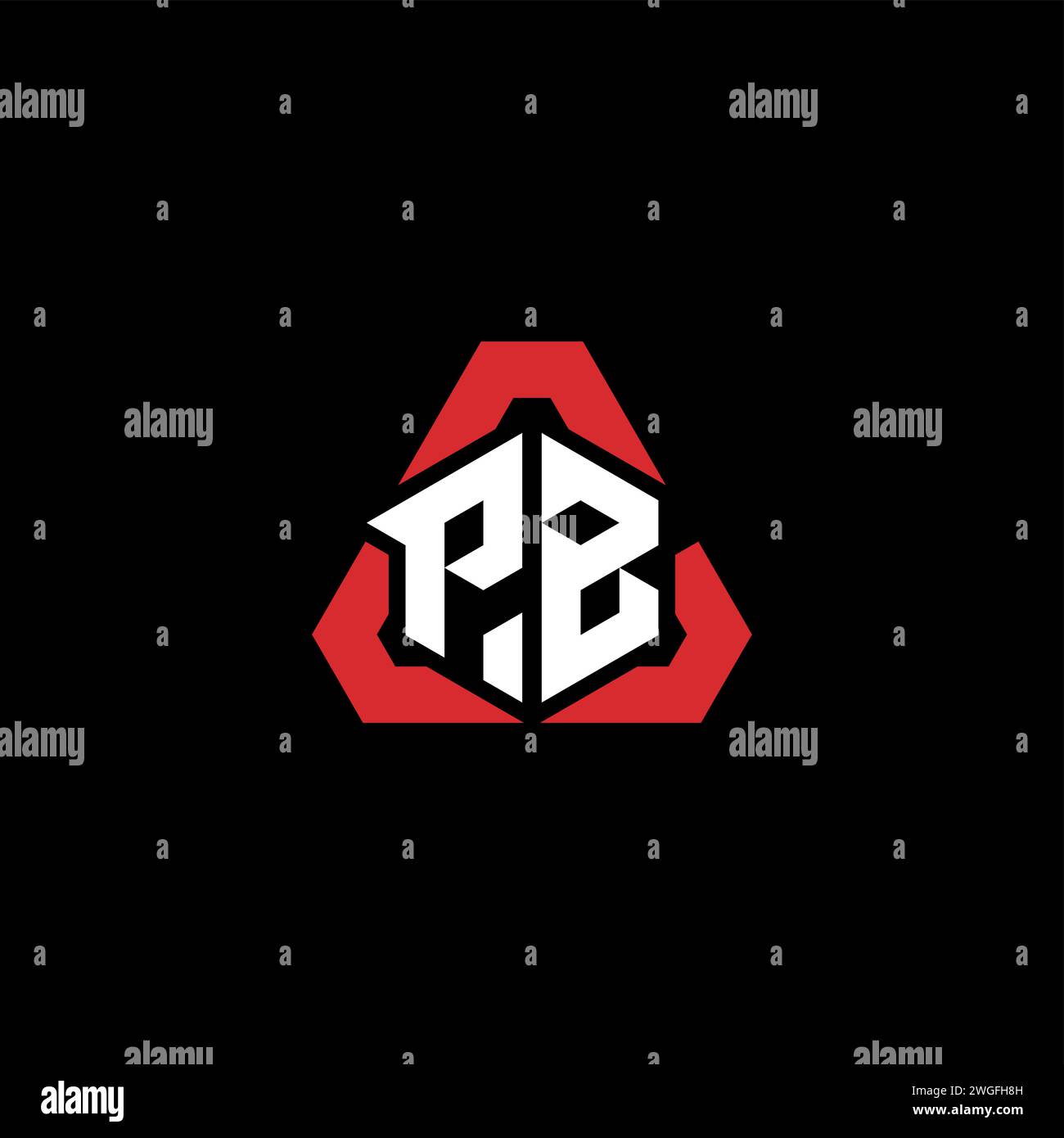Logo iniziale PB concetto moderno e futuristico per il logo esport o gaming Illustrazione Vettoriale