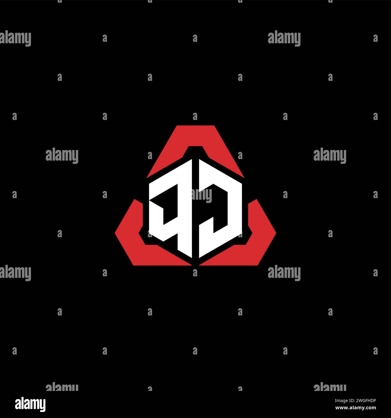 Logo iniziale QJ concetto moderno e futuristico per il logo esport o gaming Illustrazione Vettoriale