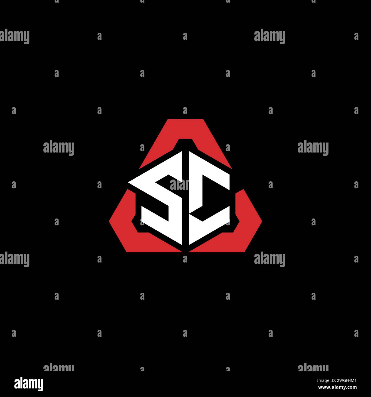 Logo iniziale SC concetto moderno e futuristico per il logo esport o gaming Illustrazione Vettoriale
