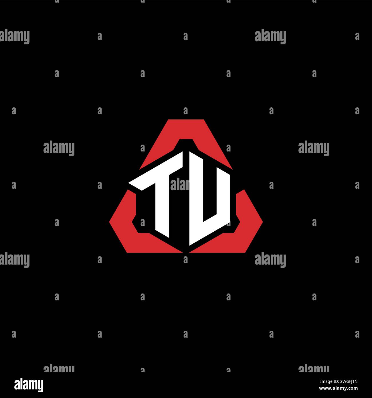 Logo iniziale TV concetto moderno e futuristico per il logo esport o gaming Illustrazione Vettoriale