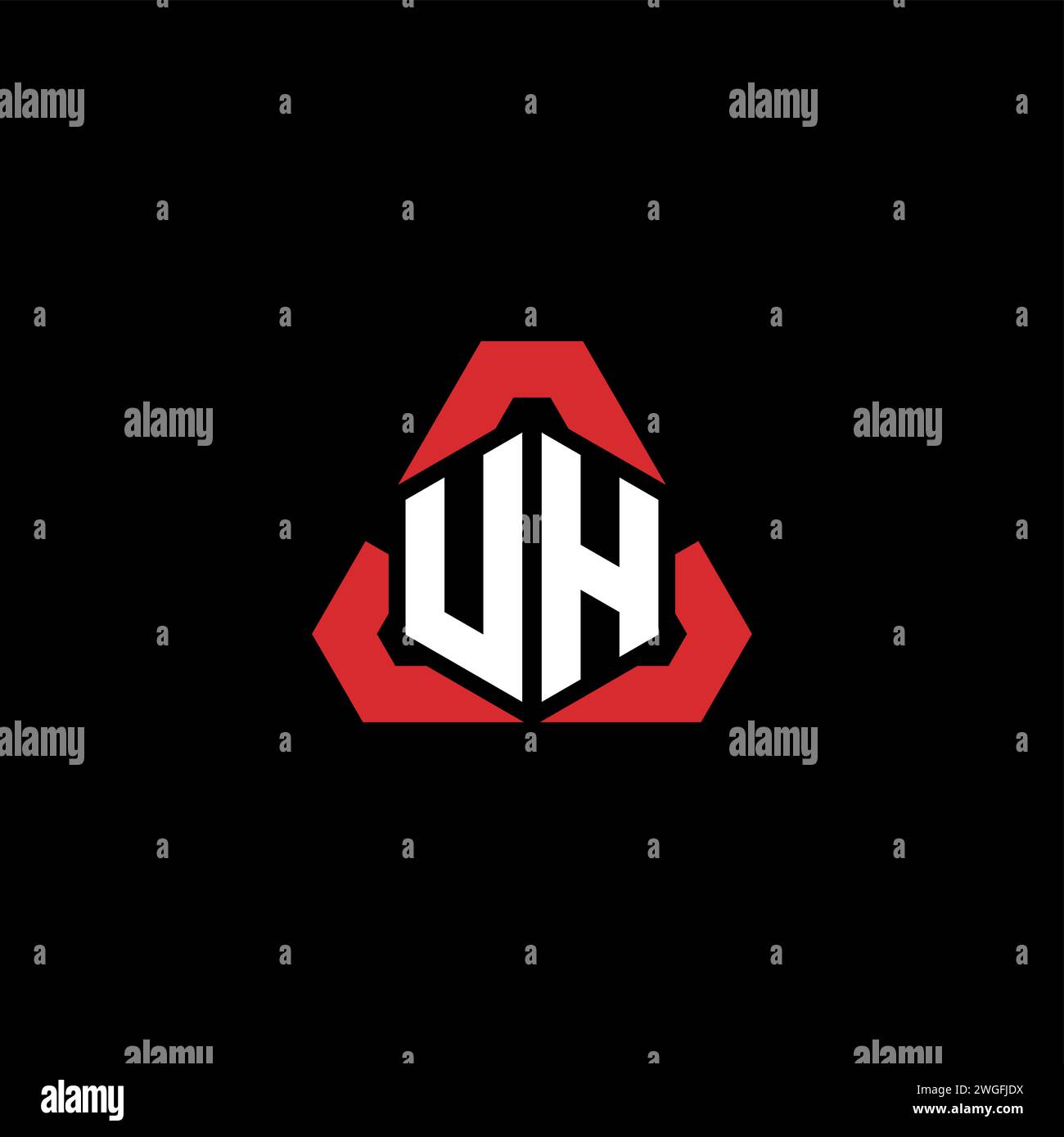 Logo iniziale VH concetto moderno e futuristico per il logo esport o gaming Illustrazione Vettoriale