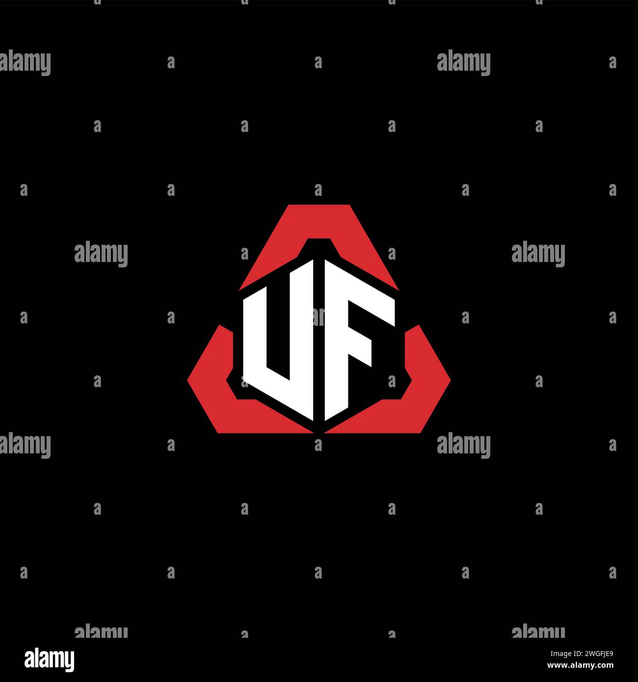 Logo iniziale VF concetto moderno e futuristico per il logo esport o gaming Illustrazione Vettoriale