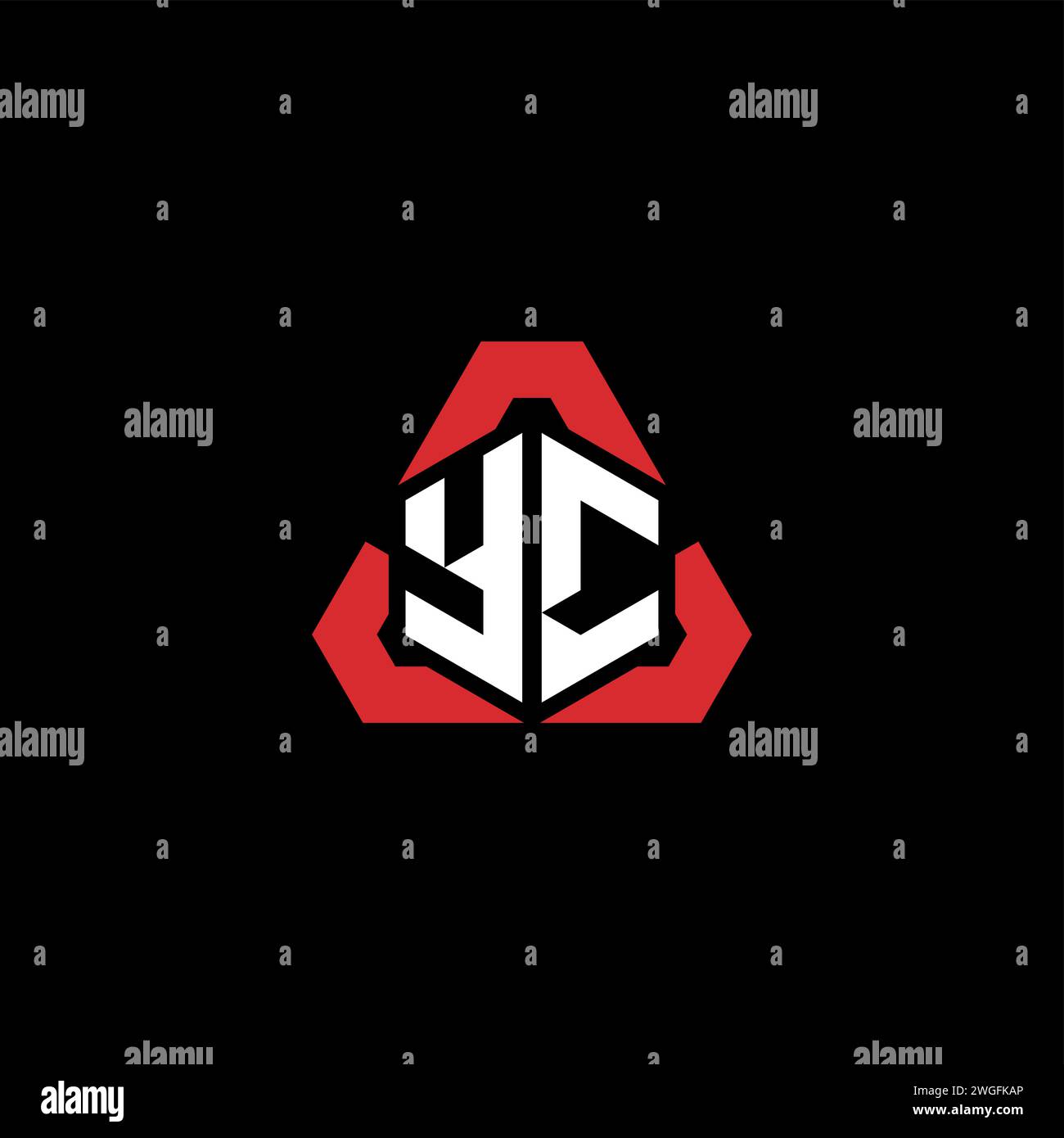 Logo iniziale YC concetto moderno e futuristico per il logo esport o gaming Illustrazione Vettoriale