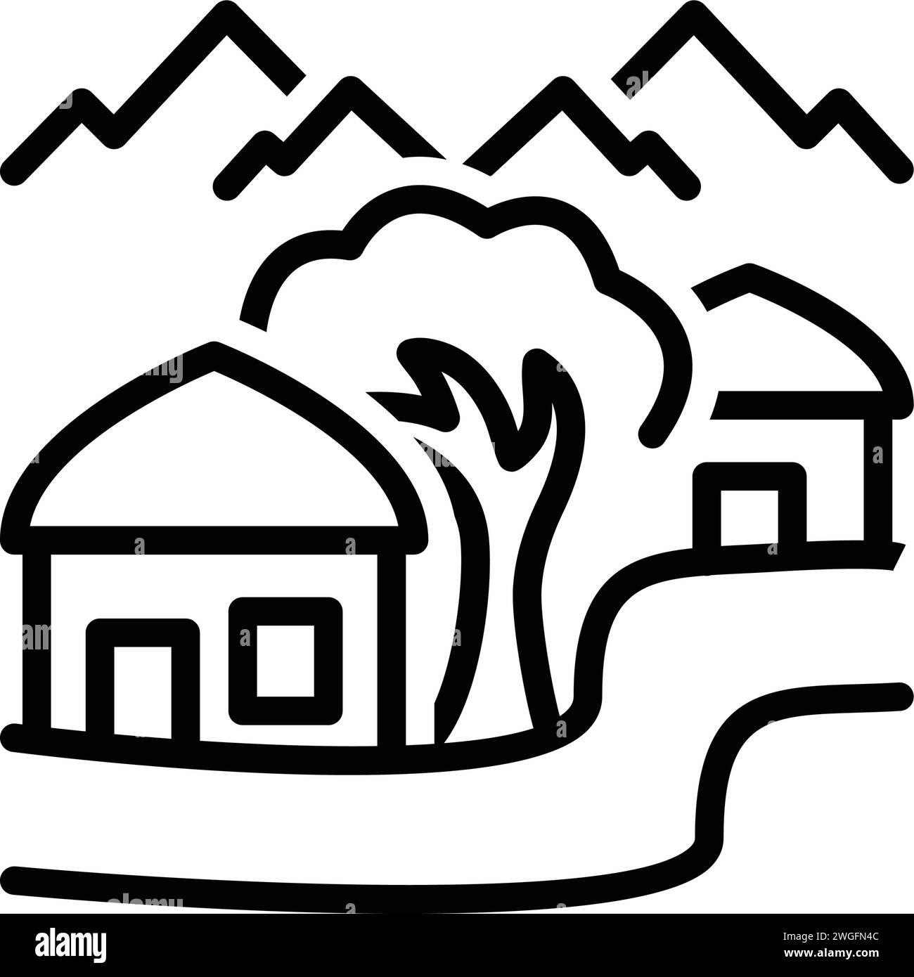 Icona per villaggio, thorp Illustrazione Vettoriale