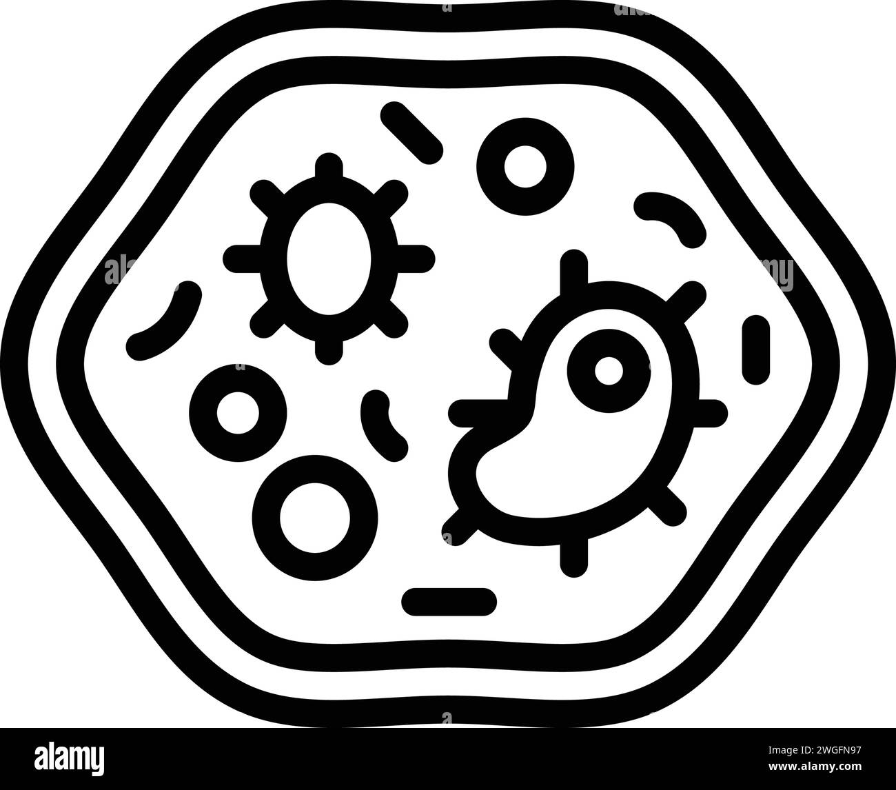 Icona per batterico, virus Illustrazione Vettoriale