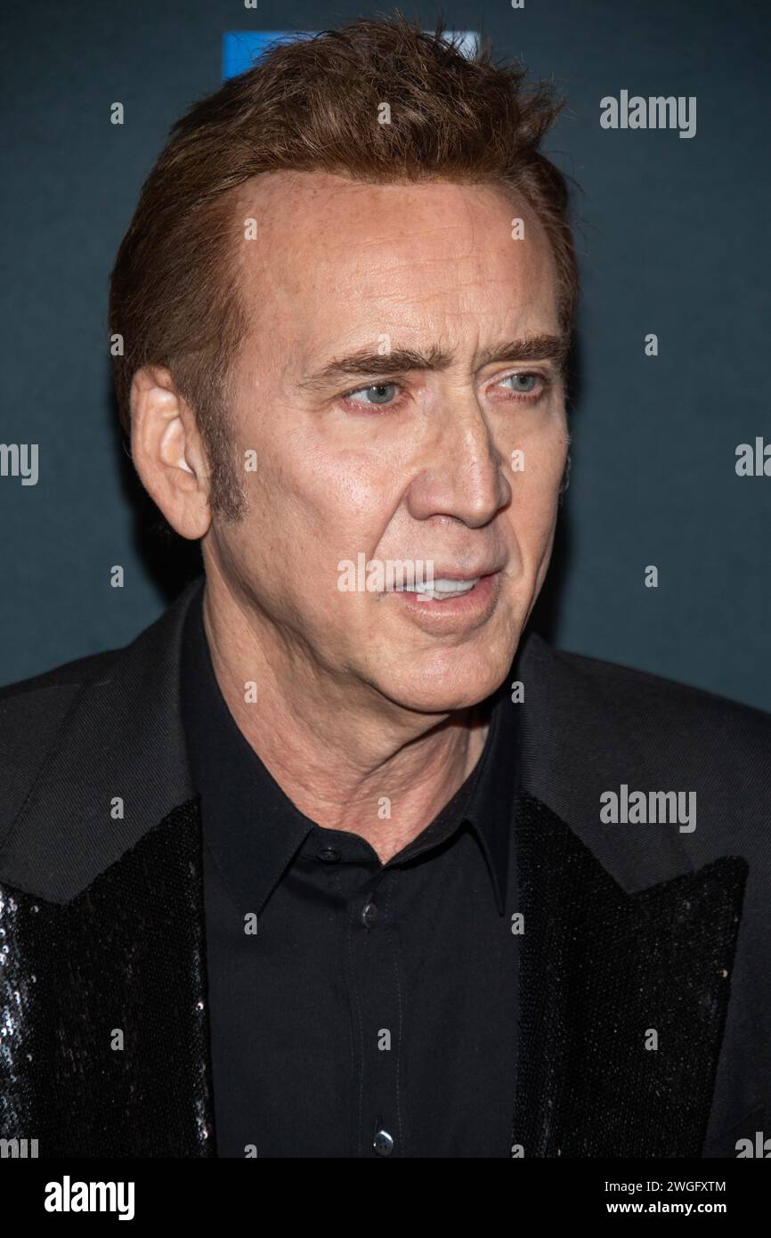 4 febbraio 2024, Burbank, California, USA: NICOLAS CAGE partecipa al 51° Annual Saturn Awards all'aeroporto Marriott Burbank di Los Angeles il 4 febbraio 2024 a Burbank, California. (Credit Image: © Clutch Pockets Wambli/ZUMA Press Wire) SOLO PER USO EDITORIALE! Non per USO commerciale! Foto Stock