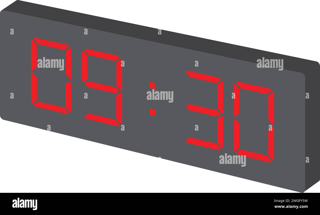 design dell'illustrazione vettoriale dell'icona dell'orologio digitale Illustrazione Vettoriale