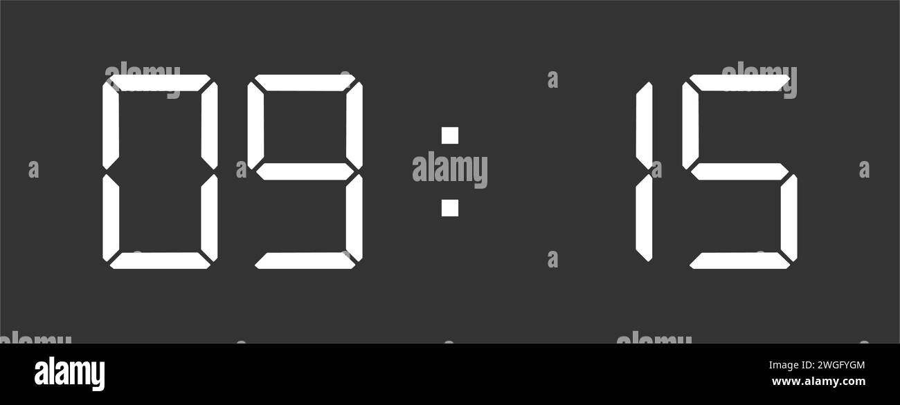 design dell'illustrazione vettoriale dell'icona dell'orologio digitale Illustrazione Vettoriale
