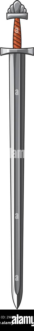 Colore della spada vichinga. Illustrazione vettoriale Illustrazione Vettoriale