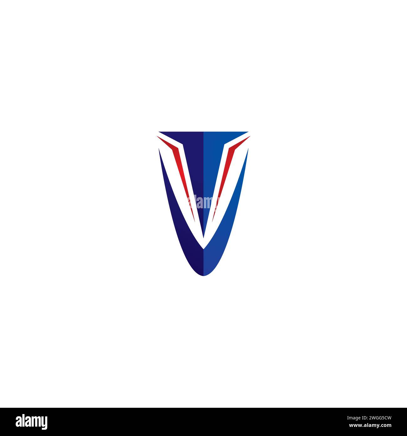 Simbolo del logo del TV. V Logo Design Illustrazione Vettoriale