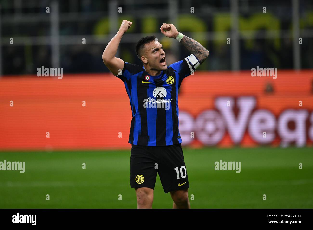 Lautaro Martinez (Inter) durante la partita di serie A italiana tra l'Inter 1-0 Juventus allo Stadio Giuseppe Meazza il 4 febbraio 2024 a Milano, Italia. (Foto di Maurizio Borsari/AFLO) Foto Stock