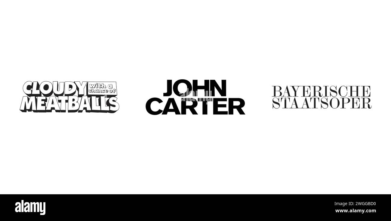 John Carter, Bayerische Staatsoper, Nuvoloso con una possibilita' di polpette. Illustrazione vettoriale, logo editoriale. Illustrazione Vettoriale