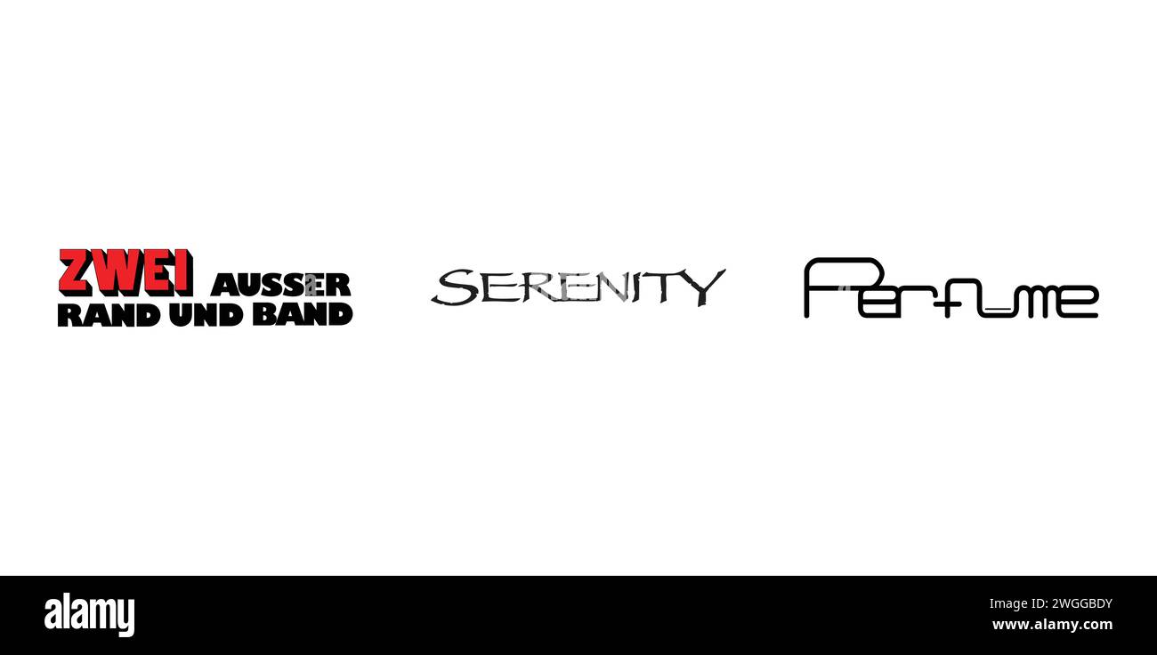 Serenity, Perfume, Zwei Ausser Rand und Band. Illustrazione vettoriale, logo editoriale. Illustrazione Vettoriale