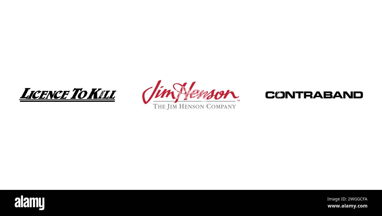 Contrabbando, la Jim Henson Company, licenza per uccidere. Illustrazione vettoriale, logo editoriale. Illustrazione Vettoriale