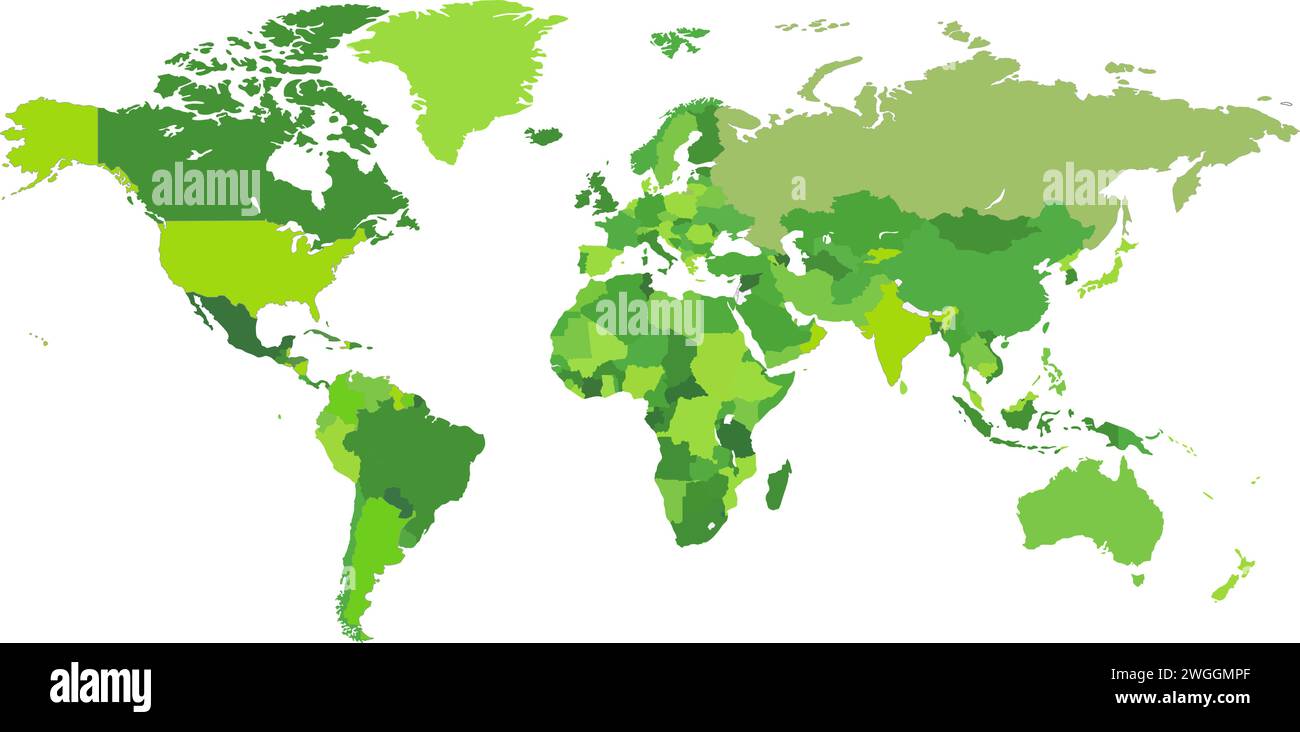 Green Vector Map of the World Illustrazione Vettoriale