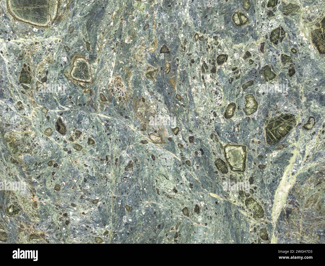 struttura a blocchi di marmo verde con venature e nodi Foto Stock