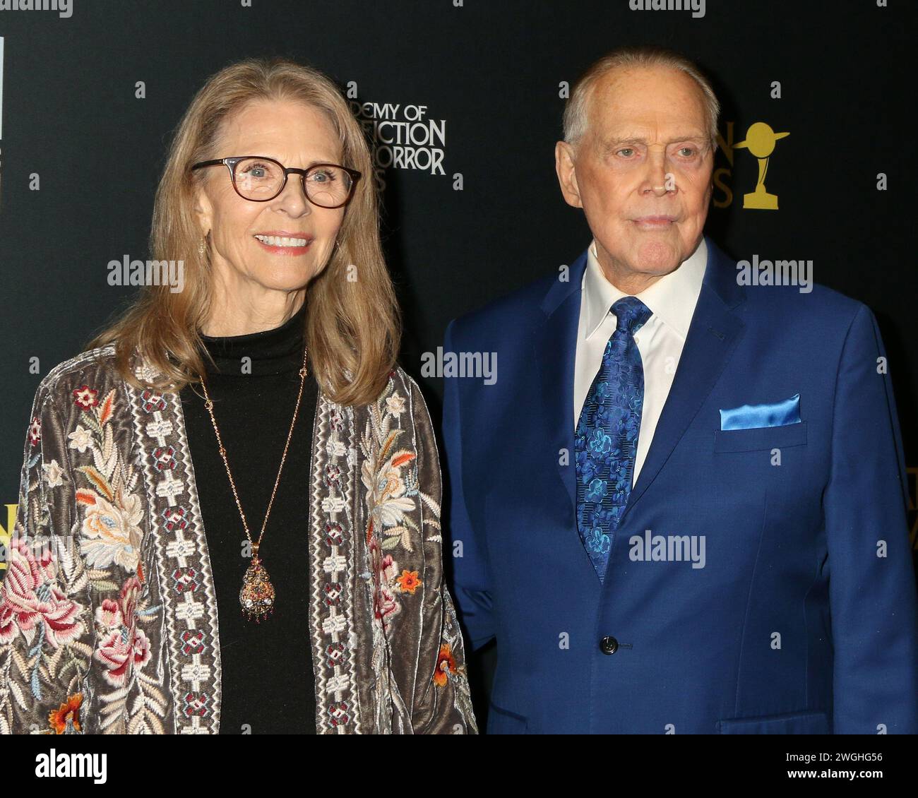 Burbank, Stati Uniti. 4 febbraio 2024. LOS ANGELES - FEB 4: Lindsay Wagner, Lee Majors ai Saturn Awards 2024 al Burbank Convention Center il 4 febbraio 2024 a Burbank, CA (foto di Katrina Jordan/Sipa USA) crediti: SIPA USA/Alamy Live News Foto Stock