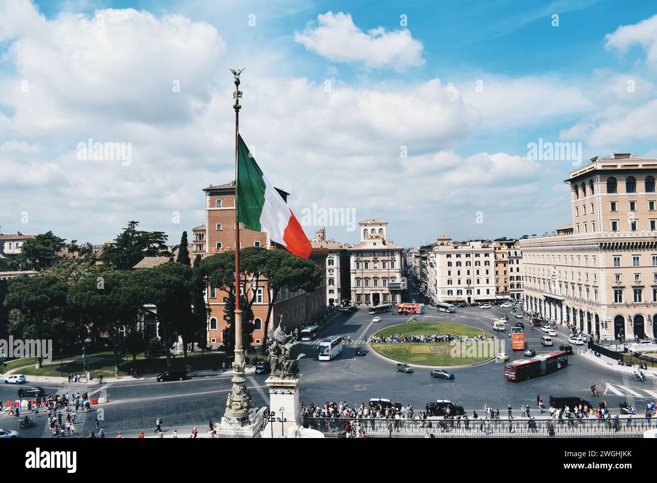 Vedute panoramiche di Roma da Piazza Venezia in Italia il 17 aprile 2017 Foto Stock