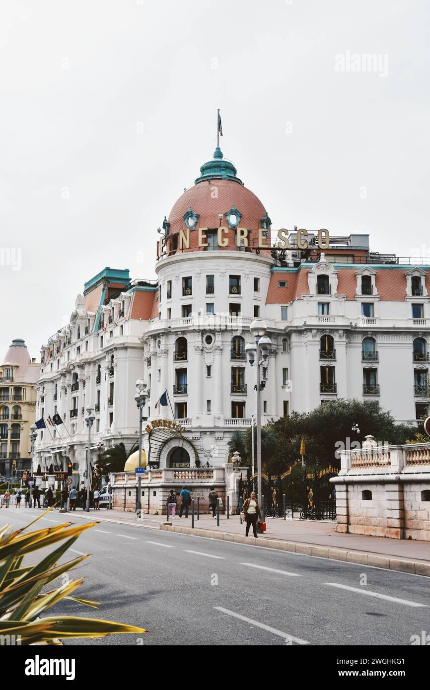 Famoso hotel Negresco a Nizza in Francia, il 17 aprile 2019 Foto Stock