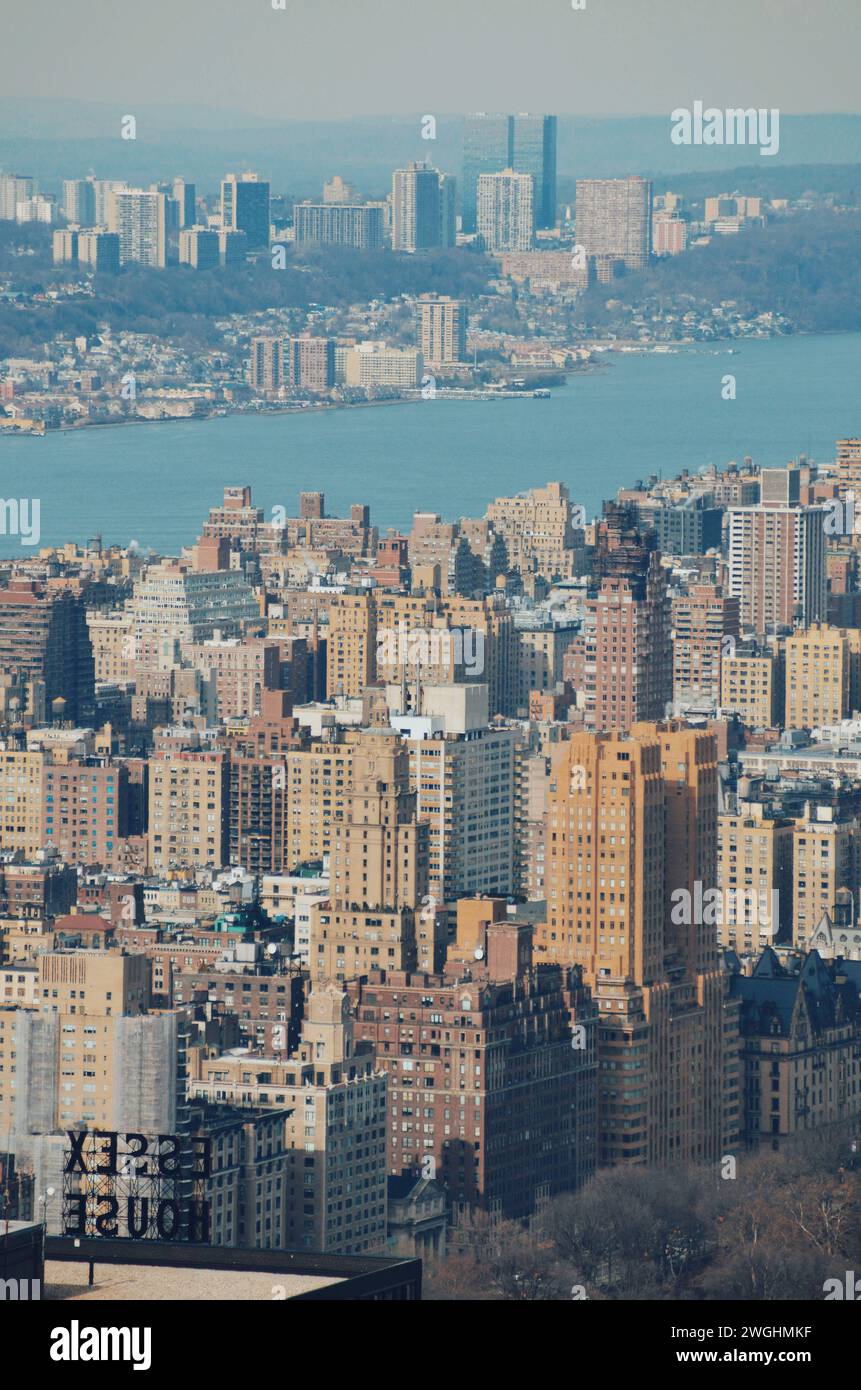 Vedute aeree dello skyline di Manhattan a New York negli Stati Uniti il 20 febbraio 2020 Foto Stock