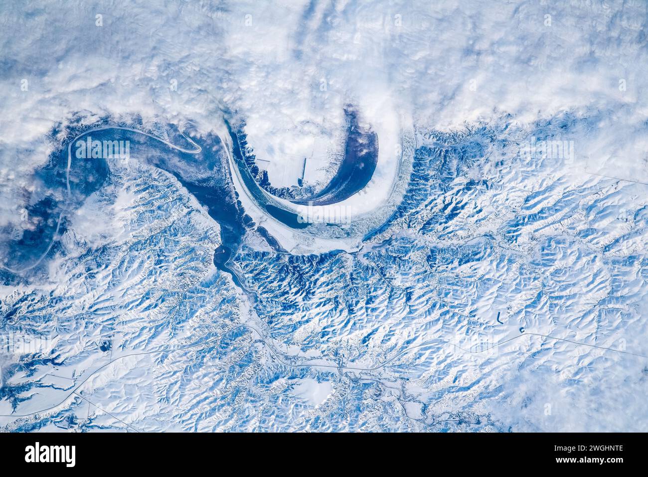 Struttura invernale in Minnesota, Stati Uniti Foto Stock